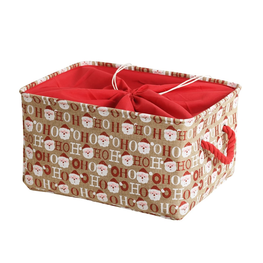 INough Christmas Ornament Storage Box Holiday Decoration Organizer, Christmas Basket for Kid