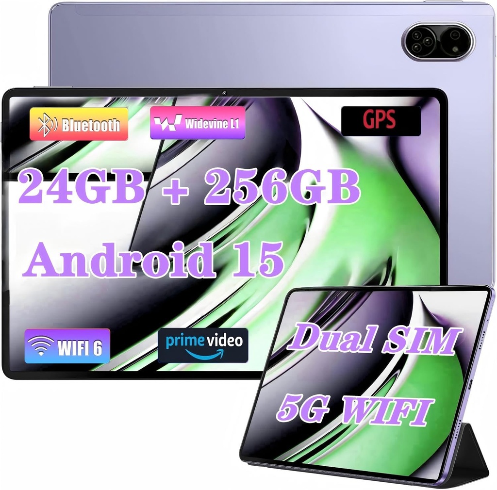TANYIMING Android Tablet 10.1" inch, 4G LTE Dual SIM, 24GB RAM 256GB Storage