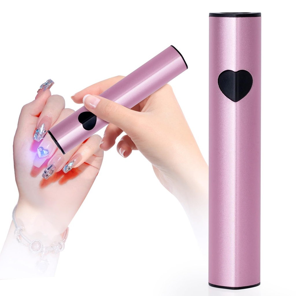 Linssy 10W Handheld UV Light for Gel Nails Mini Nail Lamp with USB Rechargeable Flash Cure