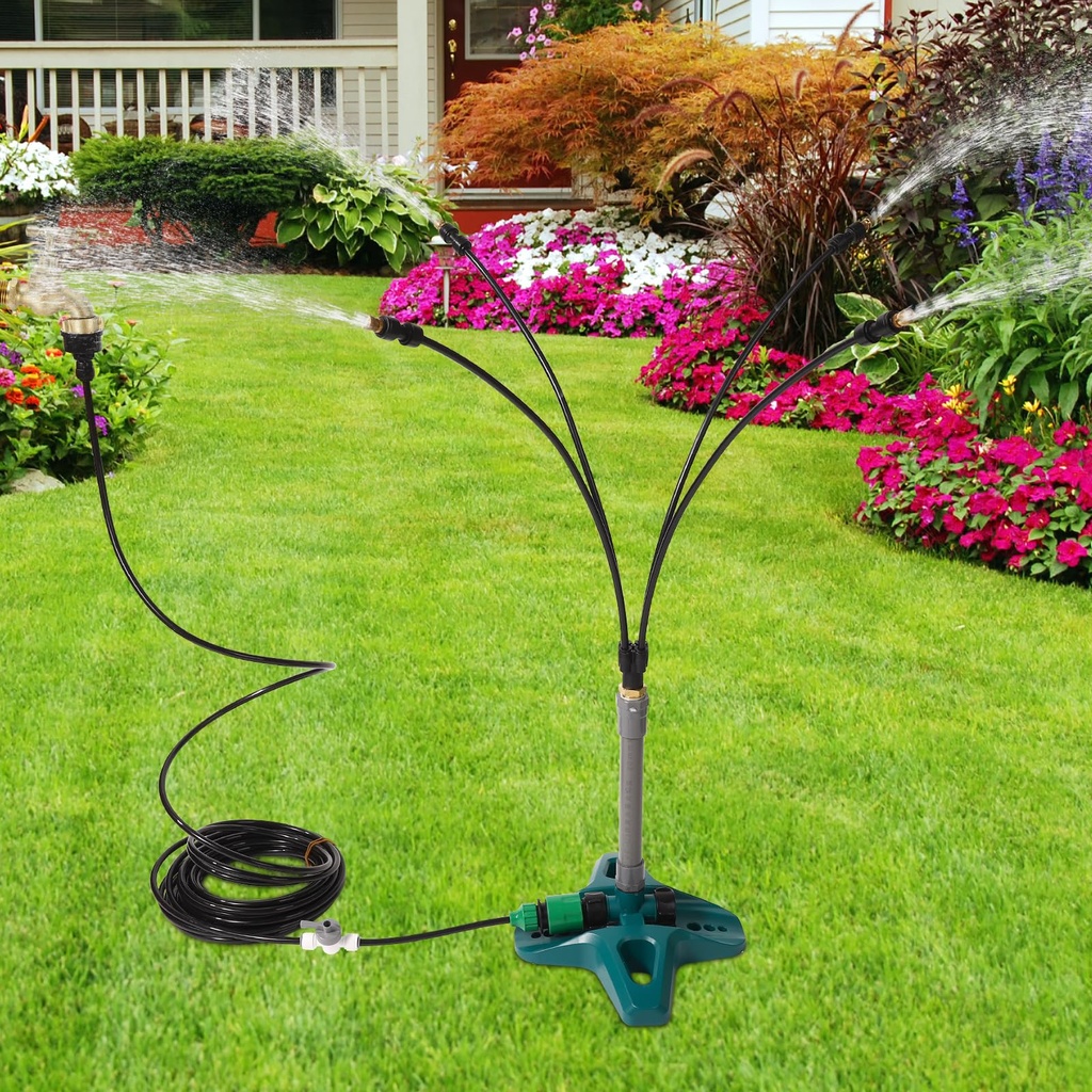 Lyreh Green Standing Misting System, 27x9.84x8.15in Watering Stand Spray Mister Portable Ou