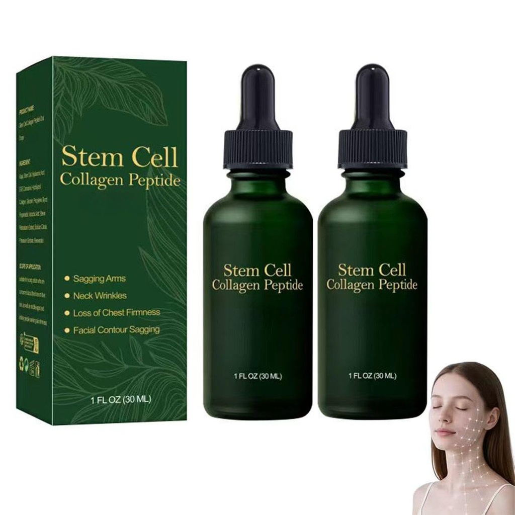 Stem Cell Collagen Peptide Drops, Lift & Firm Sagging Skin & Reduce Wrinkle Formation, for