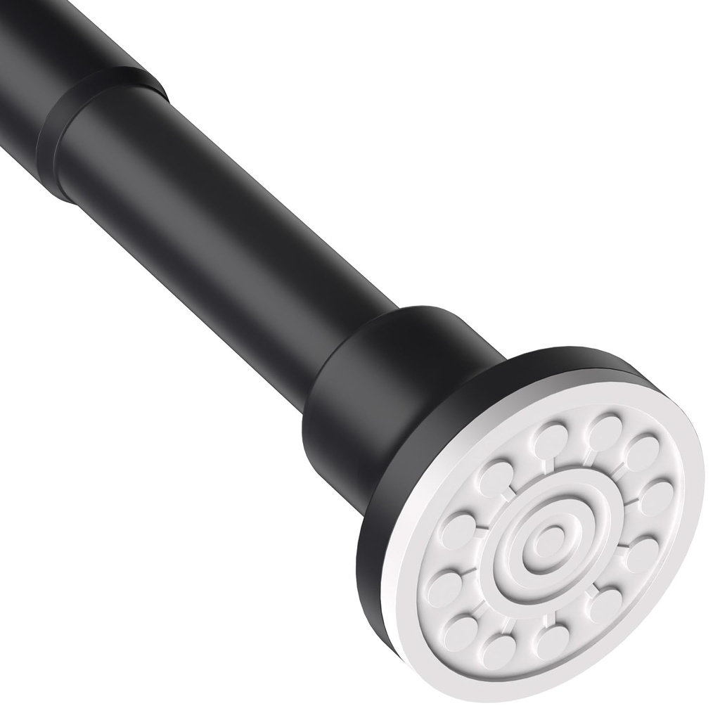 Extendable Shower Curtain Rod 77-195cm Shower Curtain Pole Spring Tension Pole No Drill Mat