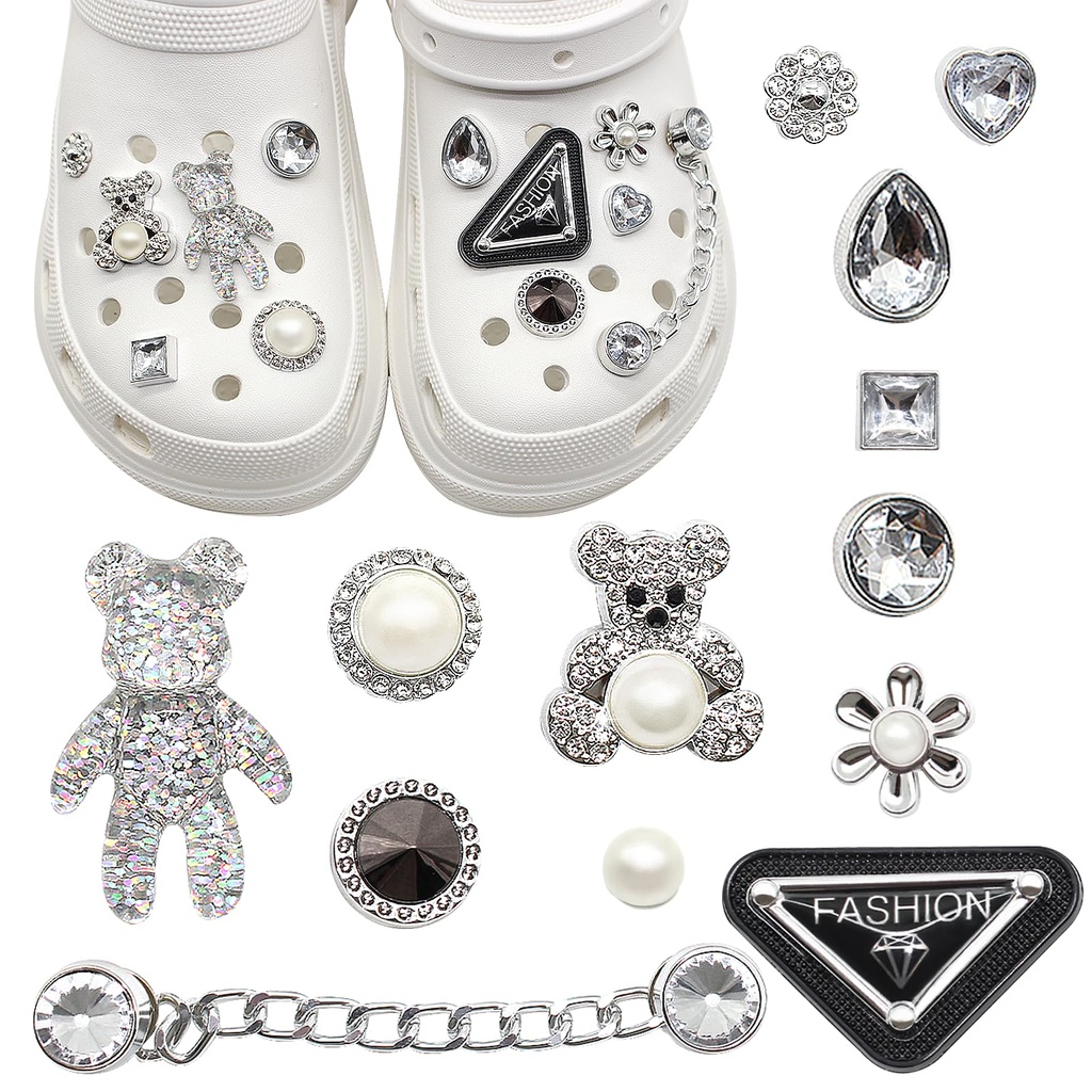 JKDHJK Shoe Charms for Croc Charms, Crystal Diamond Shoe Accessories, shoes charm are Ideal