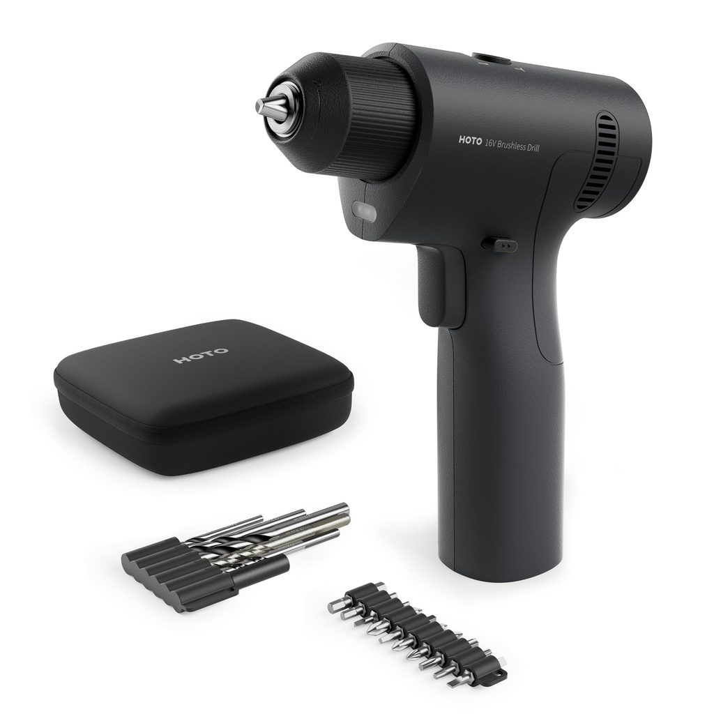 HOTO 16V Brushless Power Drill, 50m High Torque with Smart Display, Auto Mode and LED