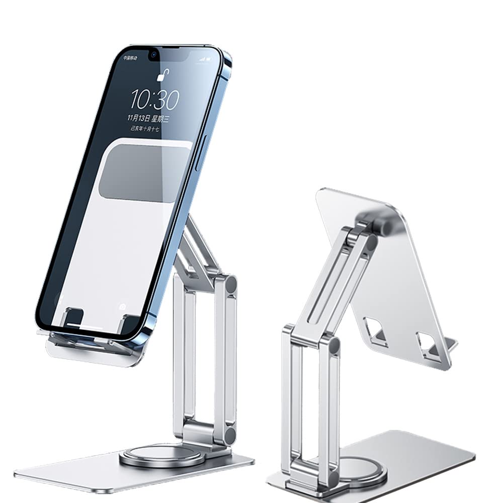 NeszKold Phone Stand for Desk, Adjustable Phone Holder Stand Dock - Full Aluminum Desktop H