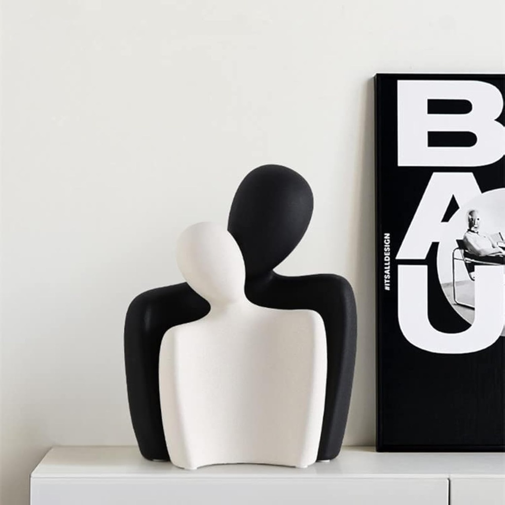 Ceramic Couple Statues for Home Decor, Hugging Couple Figurines for Shelf and Table Decor,