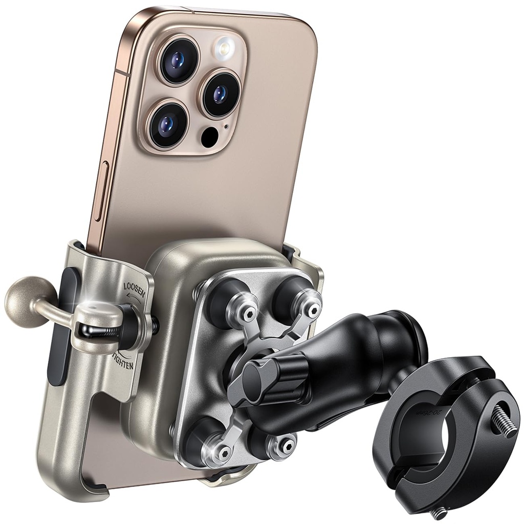 Lamicall Motorbike Phone Holder [Dual Anti-Shock] - [2025 All-Metal] Bike Phone Holder