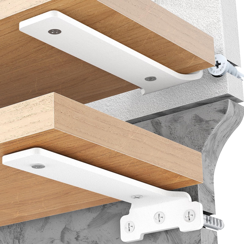 Yeabett Shelf Brackets, 4 Pack Right Angle Floating Shelf Brackets 15cm, 70kg Load Capacity