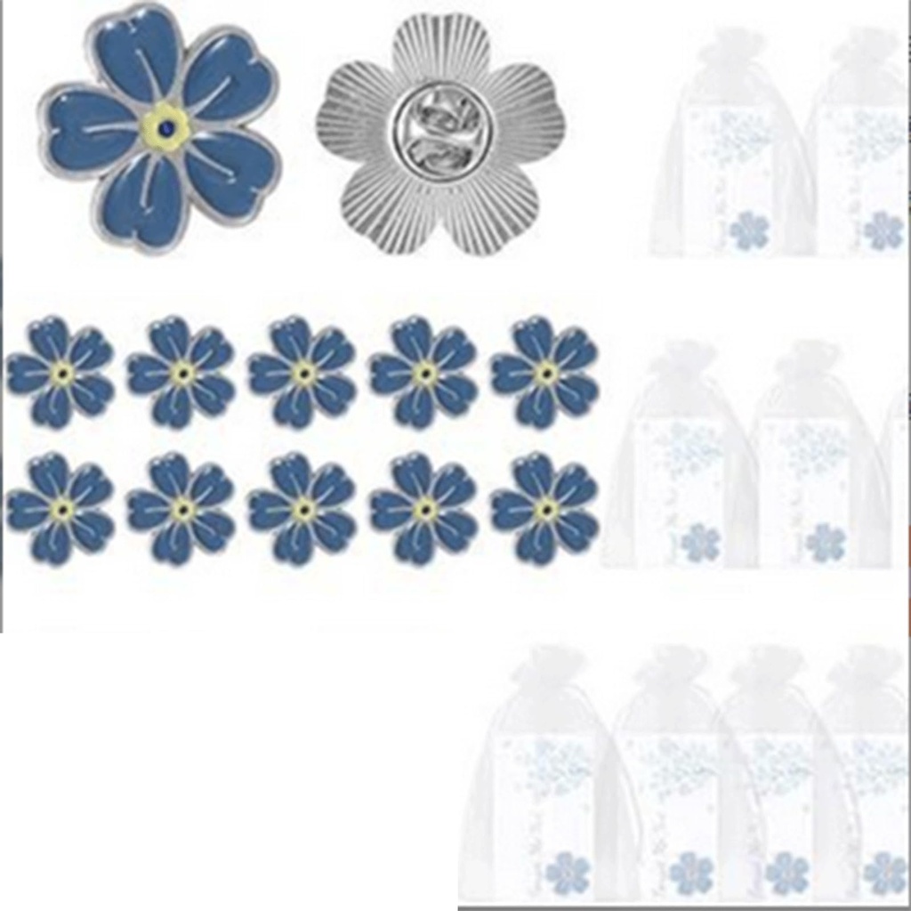 rflaueo 20set Not Forget Me Memorial Pins for Funerals Set with Flower Memory Pins with Mem