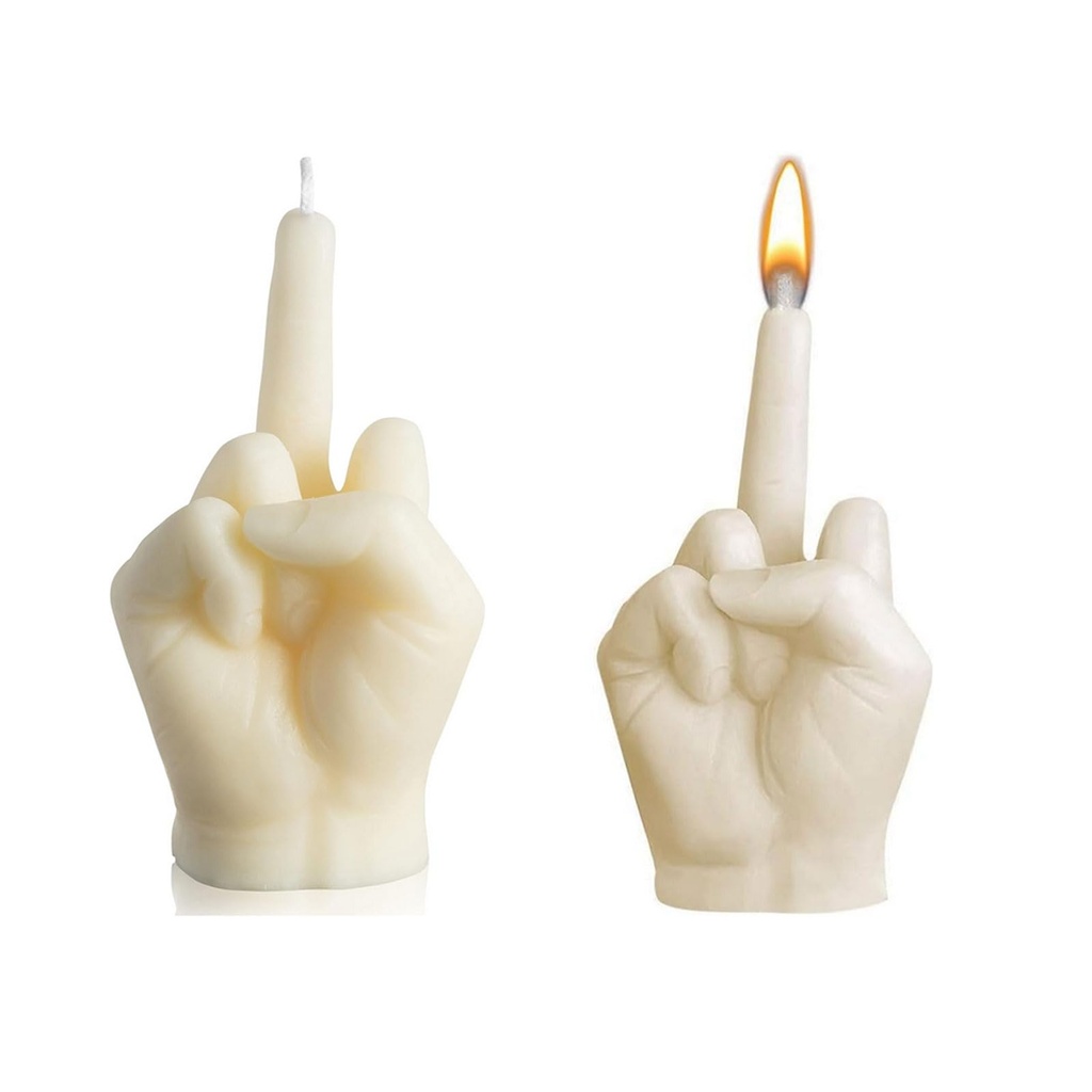 rflaueo 2pcs Middle Finger Candle Hand Gesture Candle Middle Finger Danish Pastel Scented R