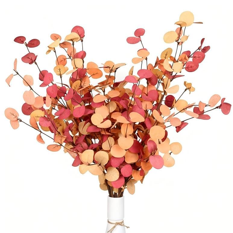 5 Pcs Artificial Eucalyptus Stems Faux Real Touch Leaf Wedding Party Home Decoration, 23 In