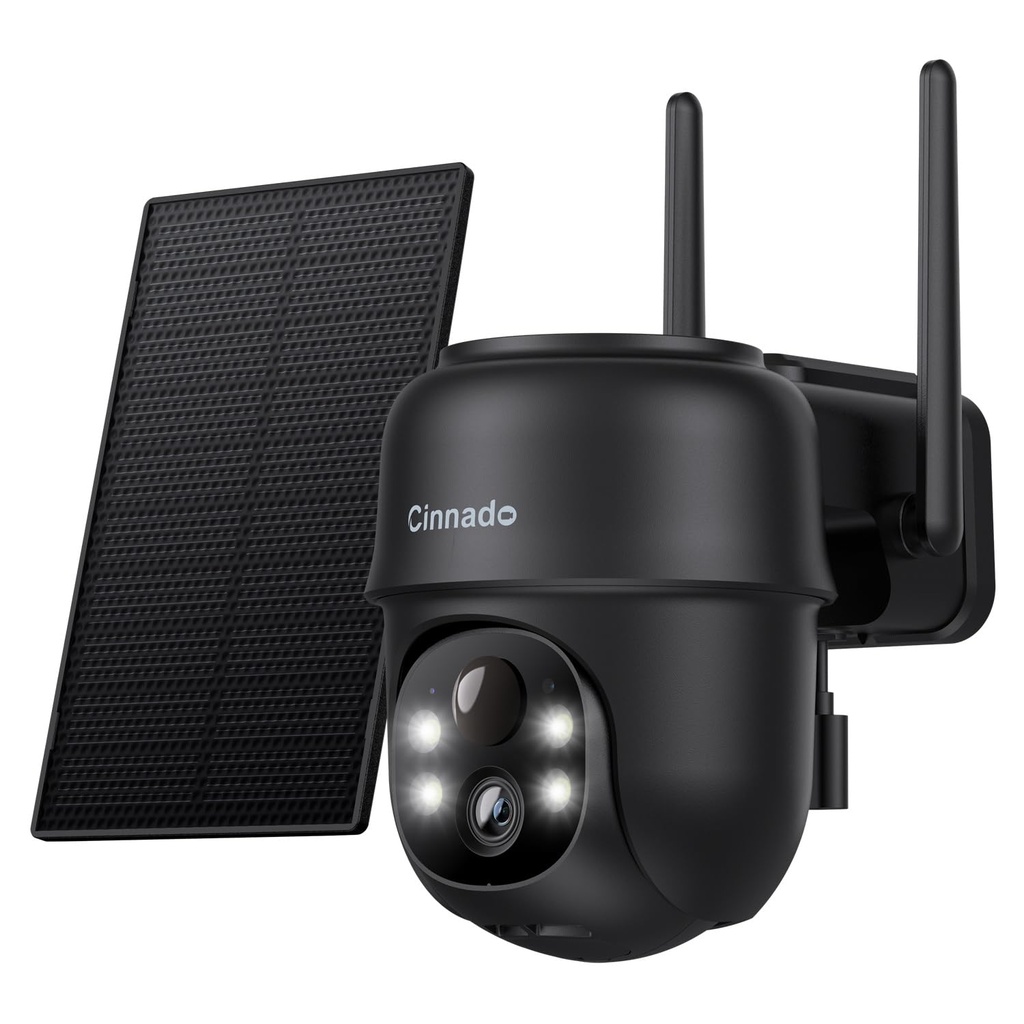 Cinnado Solar Security Camera Outdoor Wireless 2K CCTV Camera Systems House Security, Solar
