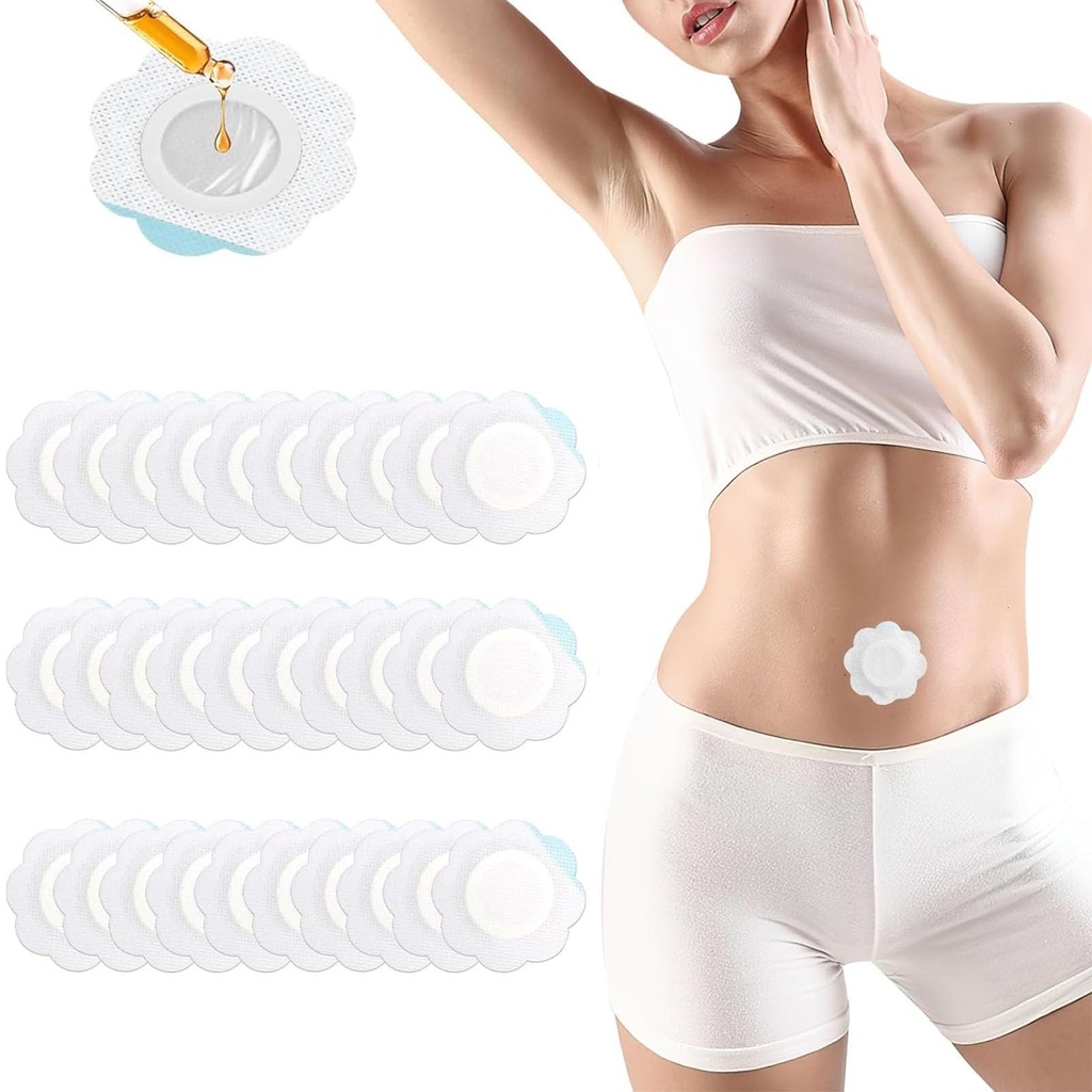 dinghaole 30 Pcs Castor Oil Pack Wrap for Belly Button, 6cm Castor Oil Compress Patches, Dis