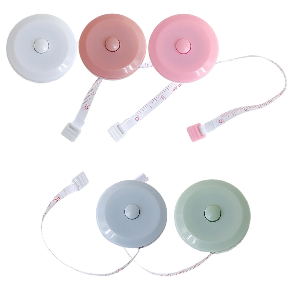 5pcs Soft Tape Measure 60in / 150cm Retractable Tailors Measuring Tape Small Sewing Tape Me