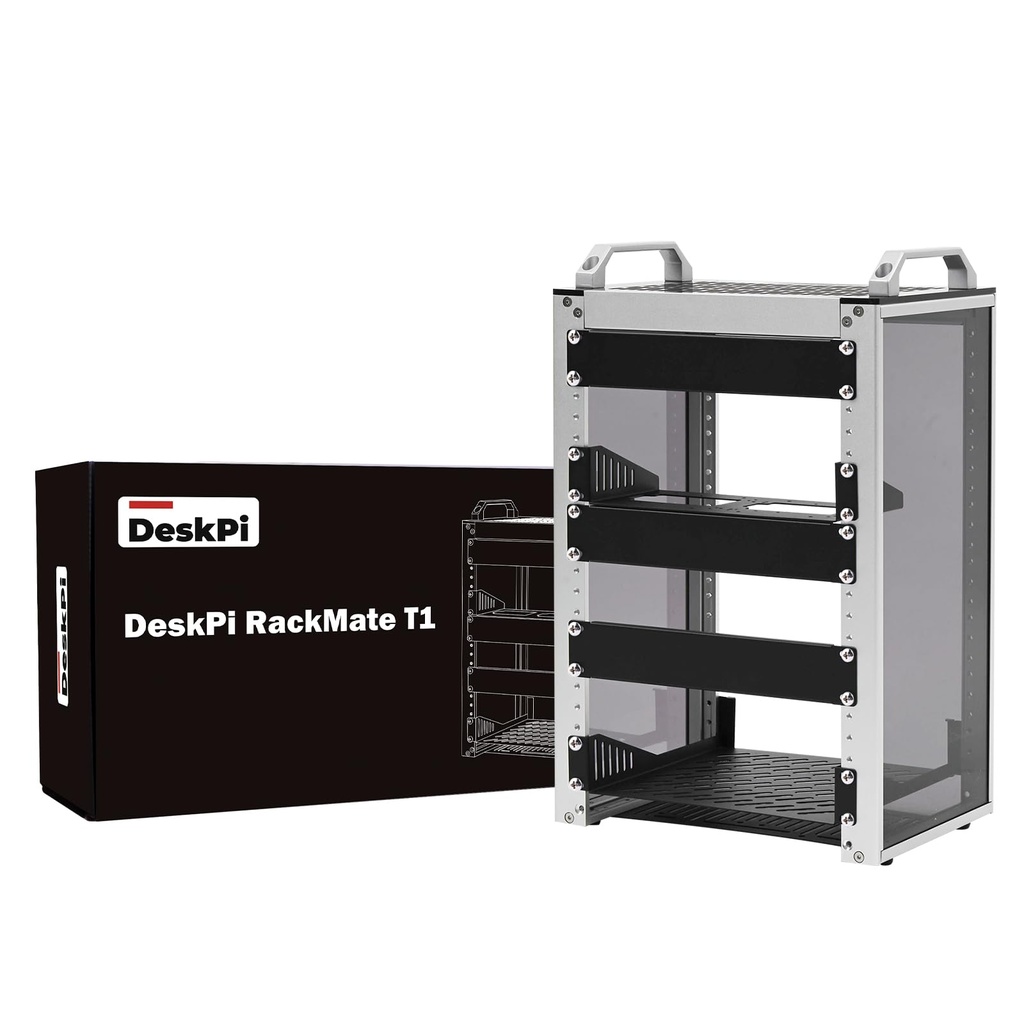 GeeekPi DeskPi RackMate T1, 10 Inch 8U Server Cabinet, 200mm Depth Mini Rack with Rack Shelf