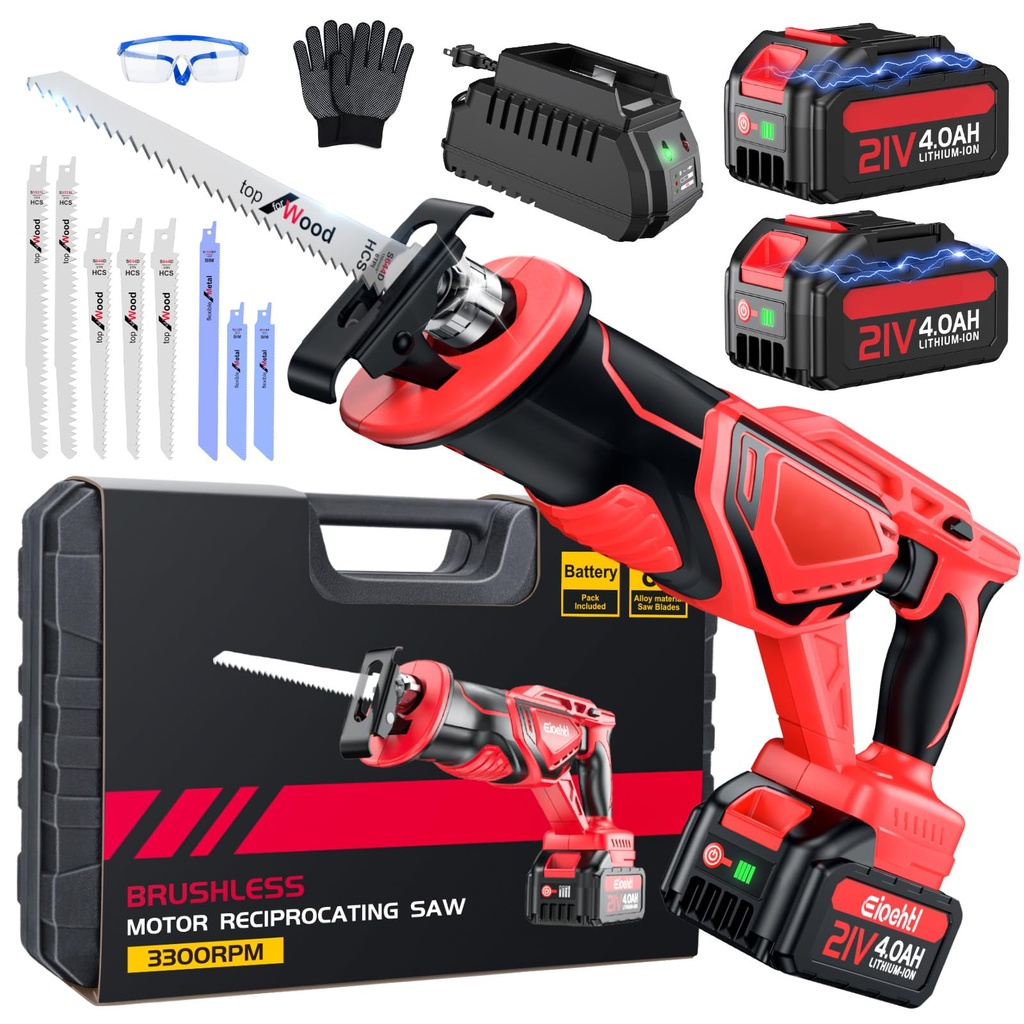 XIAZIR Reciprocating Saw, Enhanced 3500 SPM Low Noise Brushless Motor, High-Performance 2 *