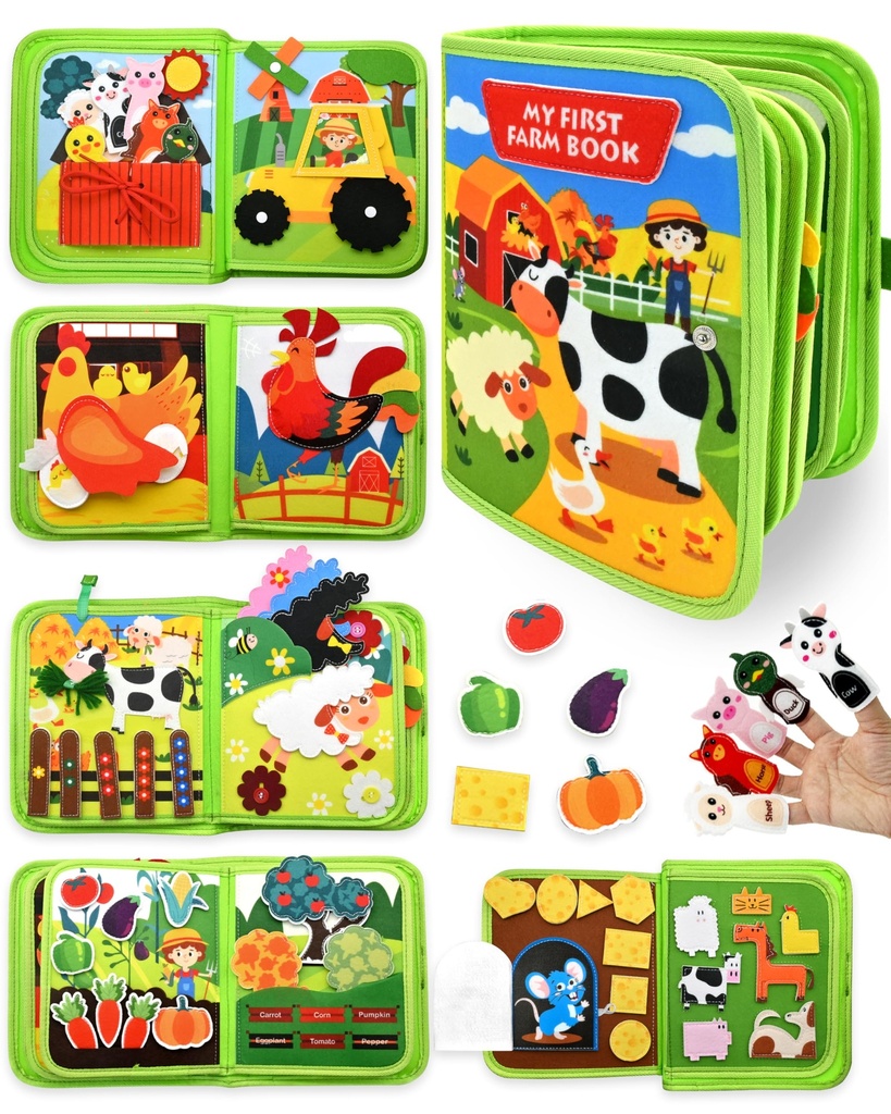 Meafeng Busy Book for Toddlers 1-3 Montessori Toys Busy Board for 1 2 3 Year Old Boys