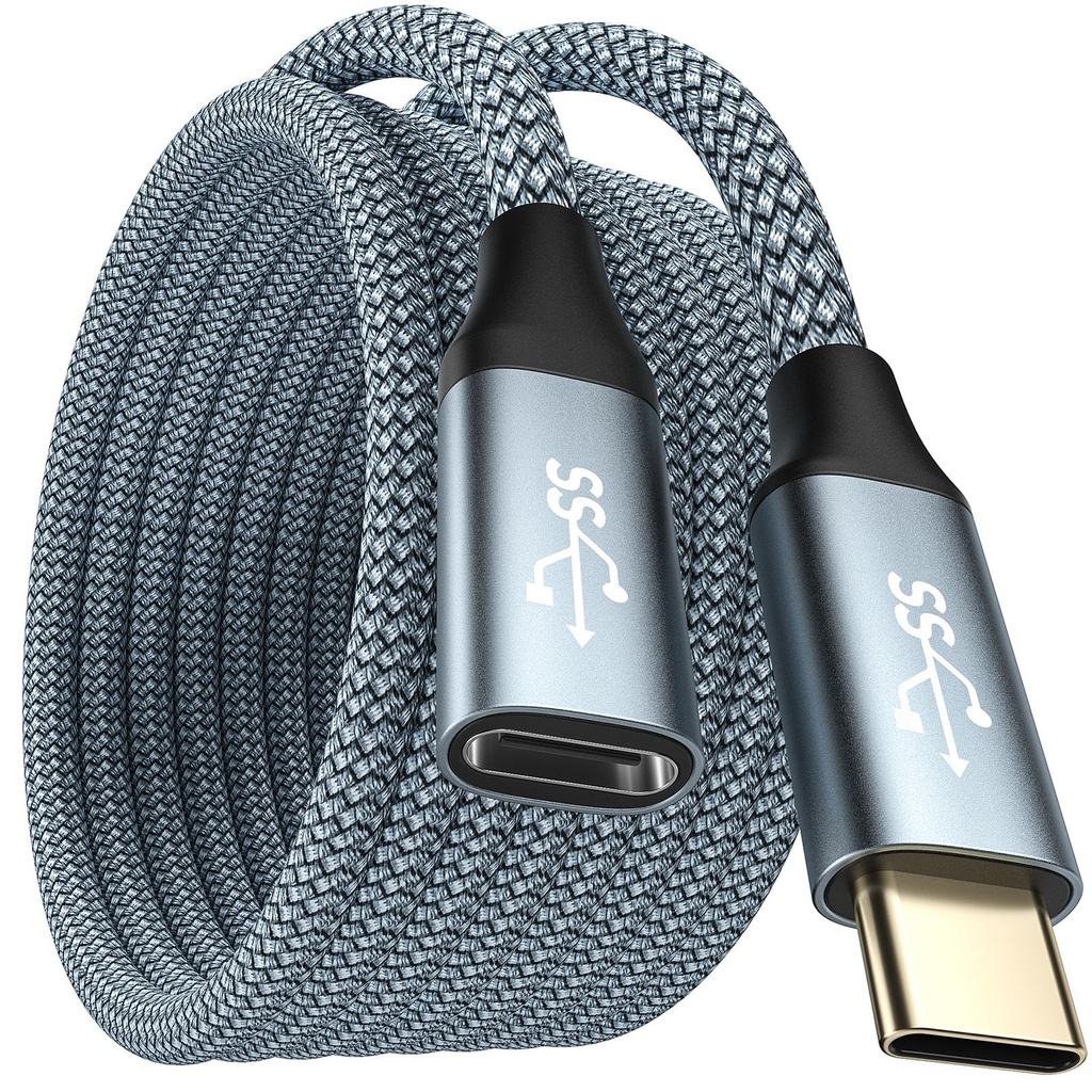 USB C Extension Cable 0.5m,USB 3.2/20Gbps 4K Video 240W Type C to C Fast Charging & Sync Ny