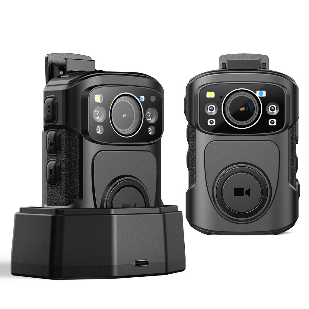 BOBLOV B4K5 128GB 4K Body Camera,IP68 Waterproof, GPS Police Body Cams, 3400mAh for 11Hrs Video