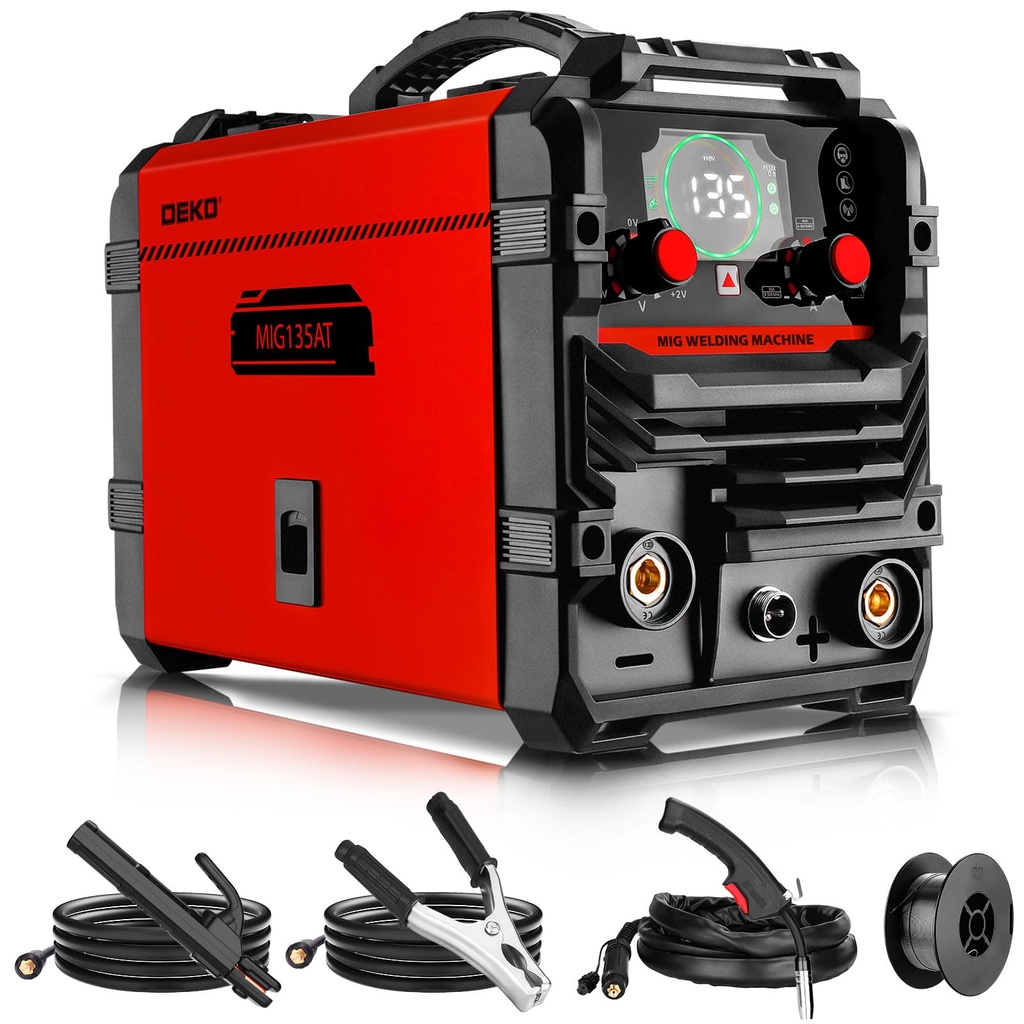 MIG Welder 135Amp: DEKO 220V MIG/Lift TIG/Stick 3-in-1 Welding Machine IGBT Inverter Portable