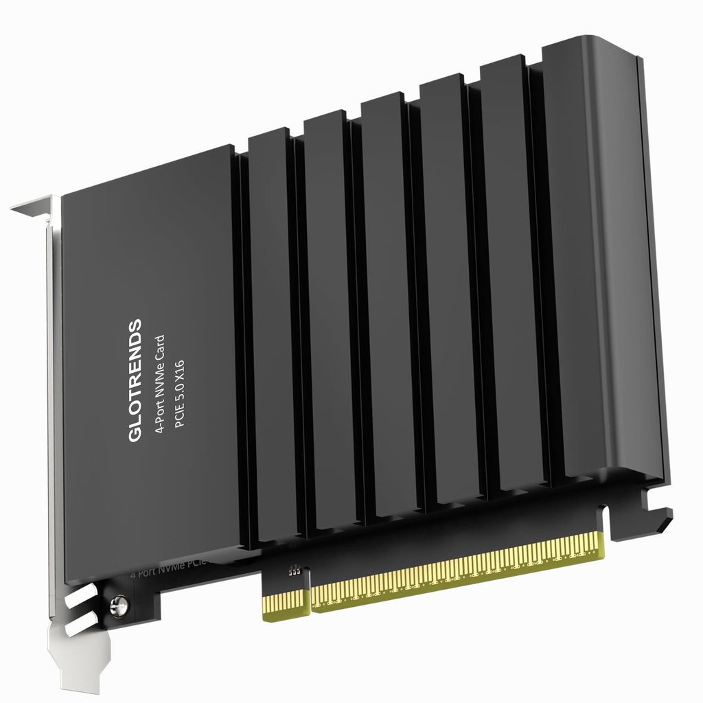GLOTRENDS PA54 Quad M.2 NVMe to PCIe 5.0 X16 Adapter, Up to 512 Gbps for AMD and Intel