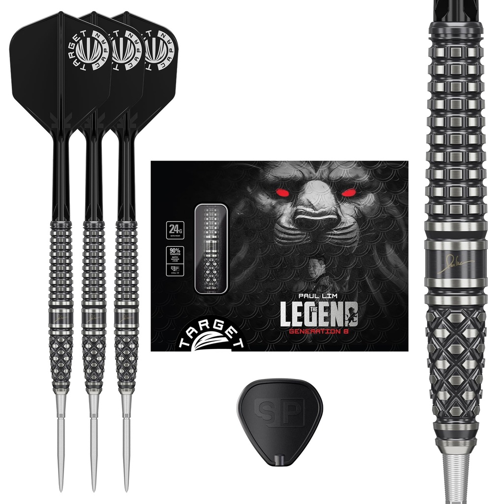 Target Japan Paul Lim G8 90% Tungsten K-Flex Swiss Point Steel Tip Darts Set, 24G | KFlex Darts
