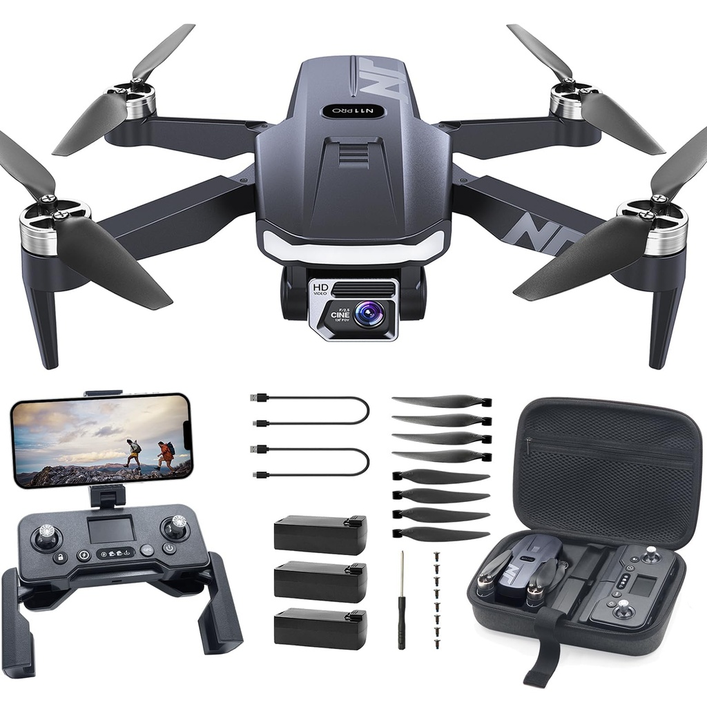 NAFYRE N11 PRO GPS Drone with Camera for Adults 4K UHD, 90 Min Long Flight Time, Long Contro
