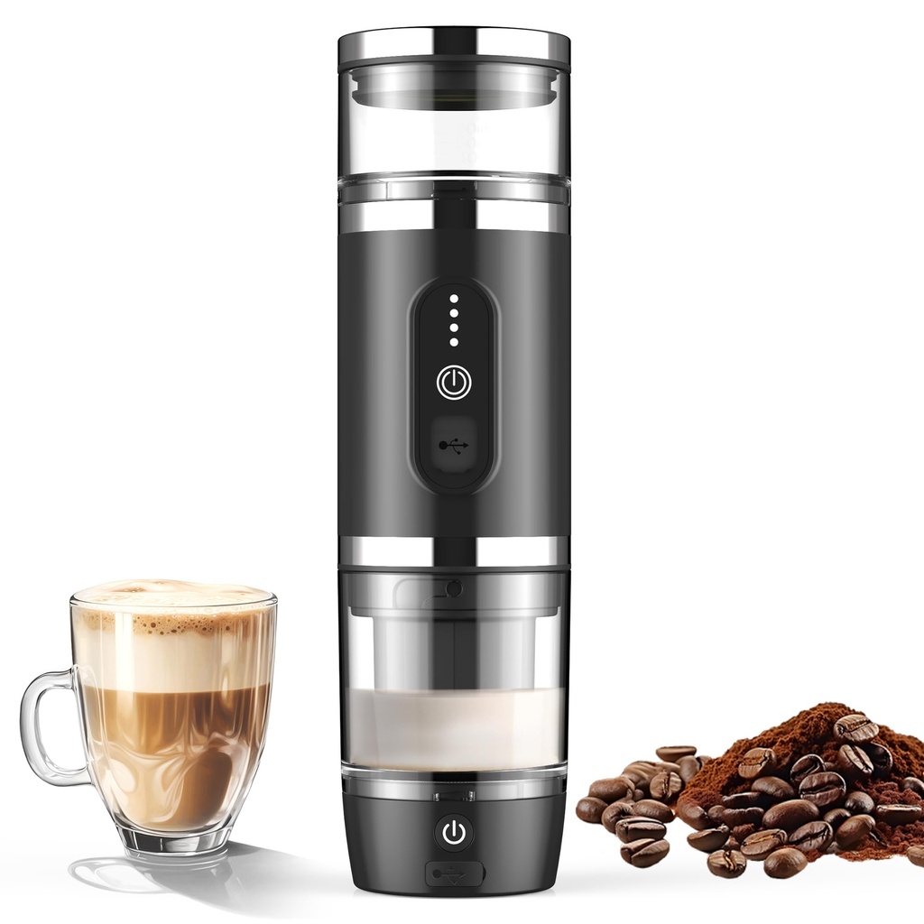 Hobsir Portable Electric Espresso Maker, Travel Coffee Machine for Camping, Car Coffee Maker