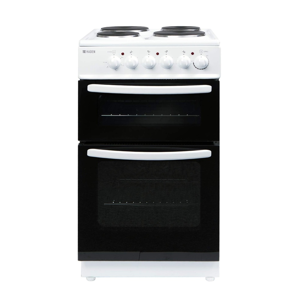 Haden HEST50W Electric Cooker Freestanding 52 Litre Oven and Grill with 4 Plate Soli