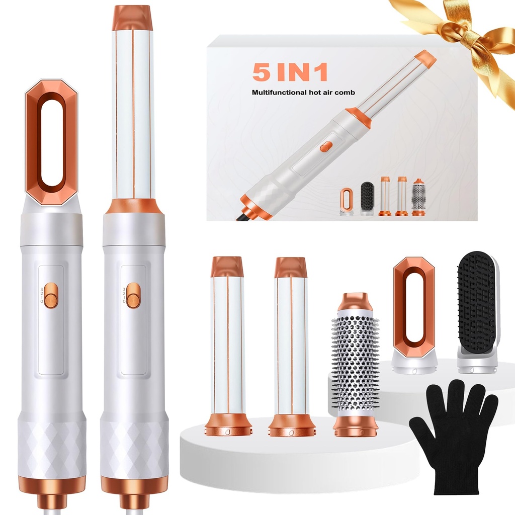 Hair Styler 5 in 1 Magic Styler, Air Styler Set with Curl Straighten, Volumise, Smooth