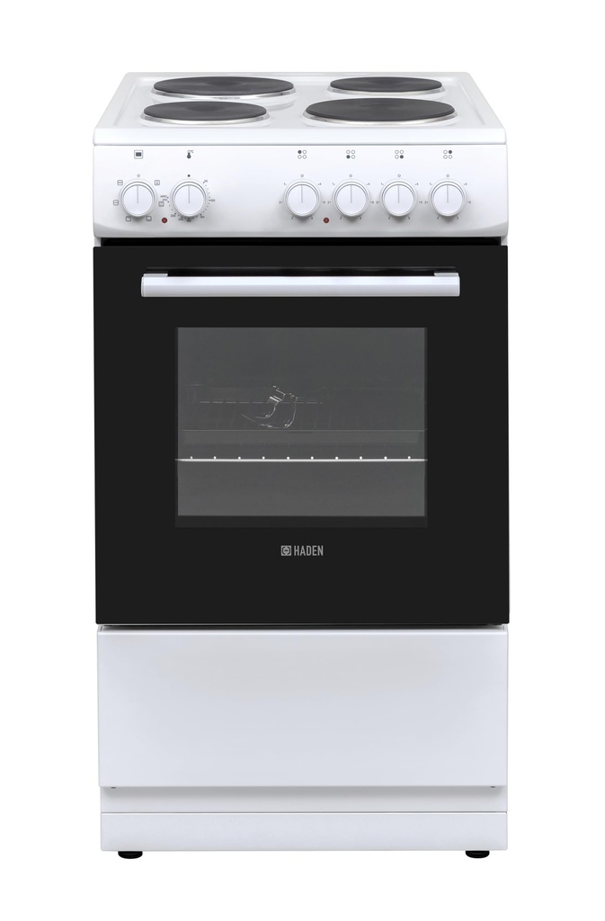 Haden HES50W Electric Cooker Freestanding 52 Litre Cooker with 4 Solid Plate Rings -
