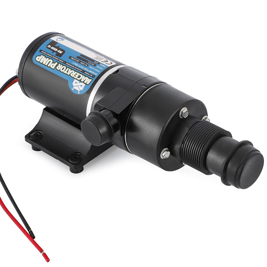 Mxmoonant 12V DC Macerator Pump, Waste Sewage Pump, 32Lpm, 114W, with 4-Blade Cutter
