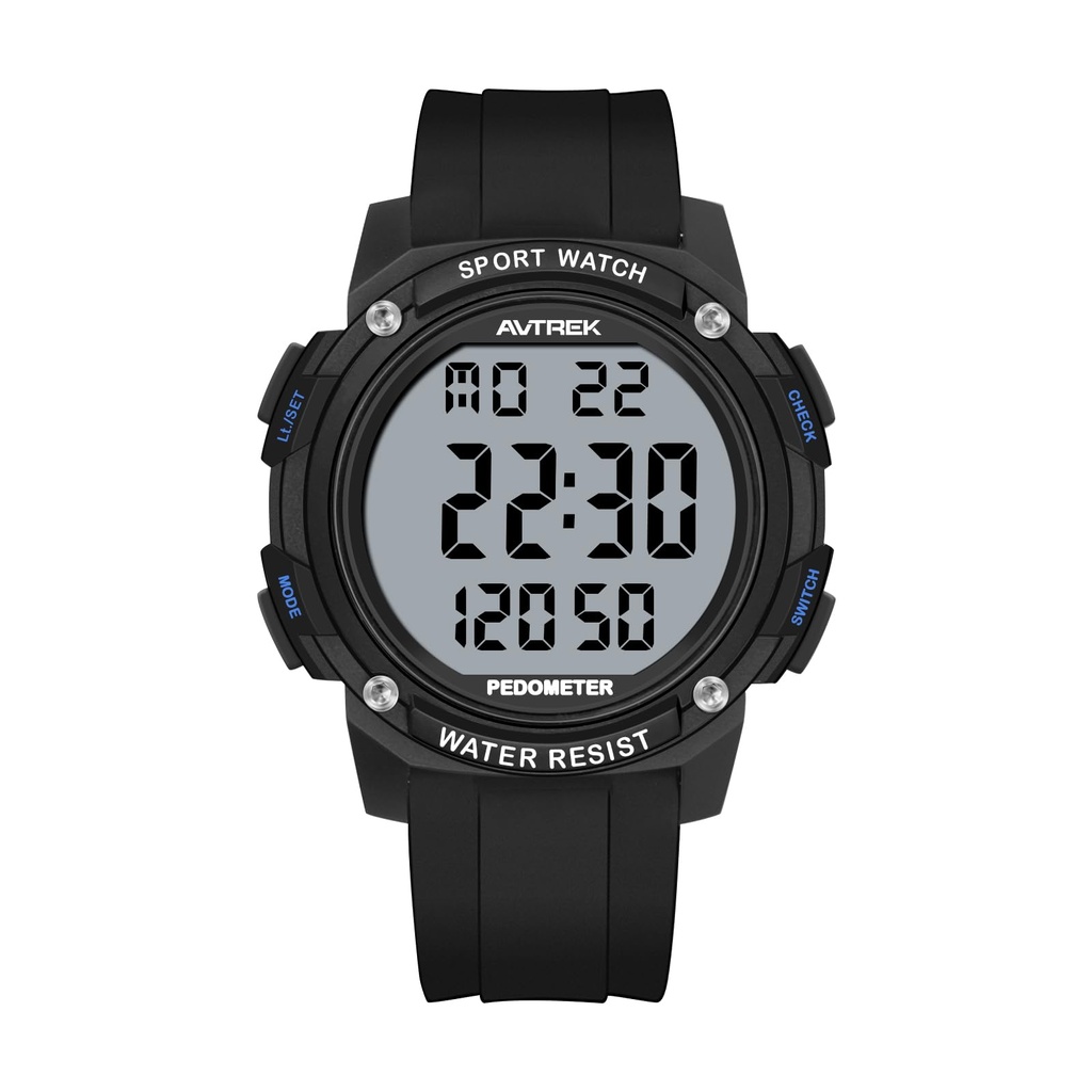 AVTREK Waterproof Pedometer Watch Step Counter for Walking No APP/Bluetooth Required Sport