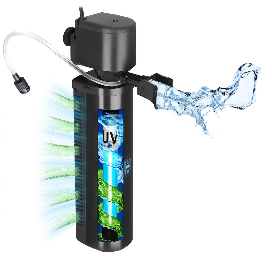 Tararium 1500L/h Submersible Aquarium Filter with U-V Light Internal Pump
