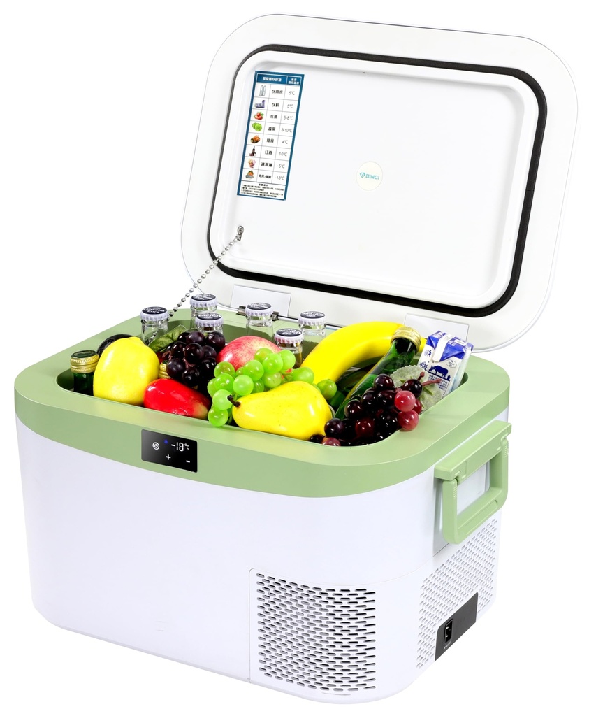 BINGI 12.8L Car Fridge Freezer Portable Compressor Cooler, 12V/24V DC & 100-240V AC