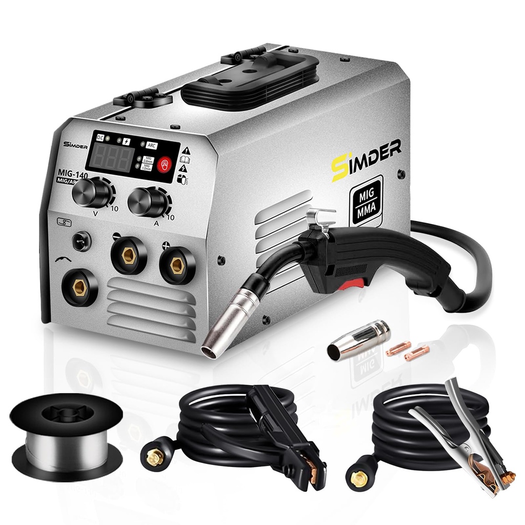 SSIMDER MIG Welder Plasma Cutter Welder Combo 240V 160A Gas MIG/Gasless MIG/TIG/Stick/Plasma