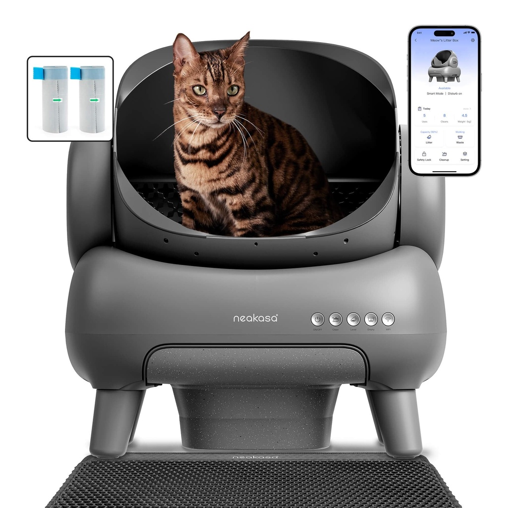 Neakasa M1 Plus Self Cleaning Cat Litter Tray, Open Top Automatic Litter Box with Large Cap