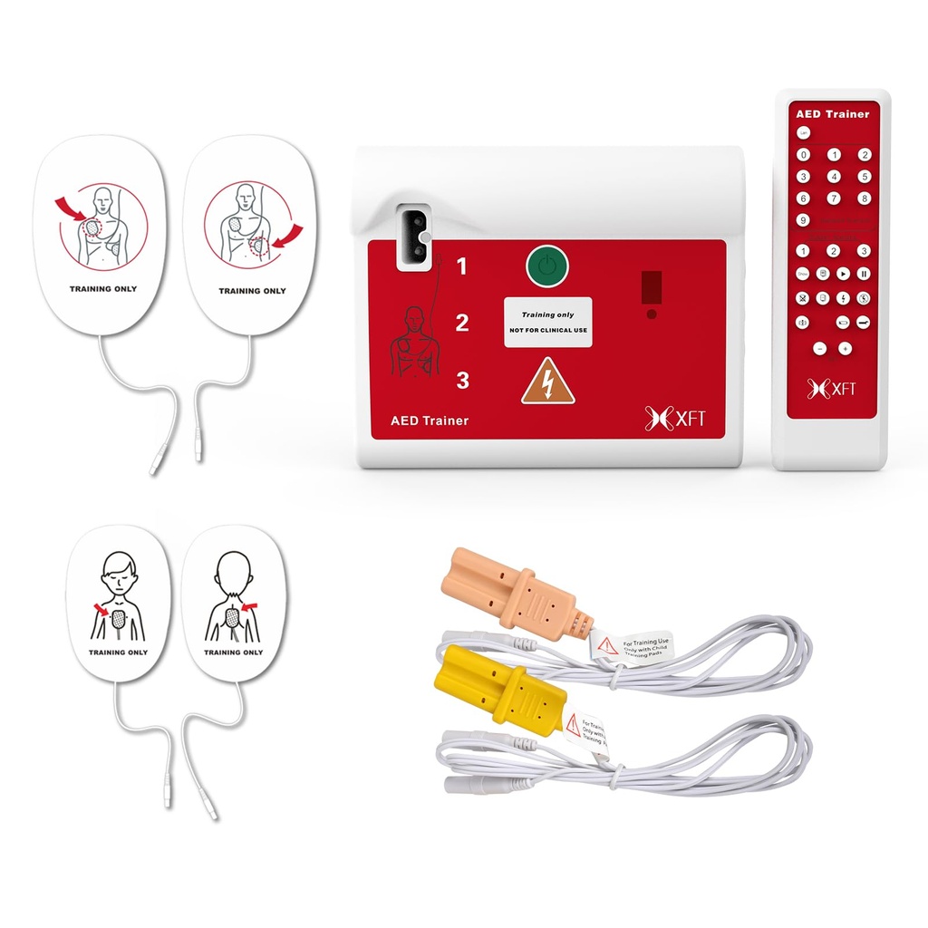 AED Trainer, Portable Defibrillator Trainer Set CPR Training Device with Remote Control, Eng