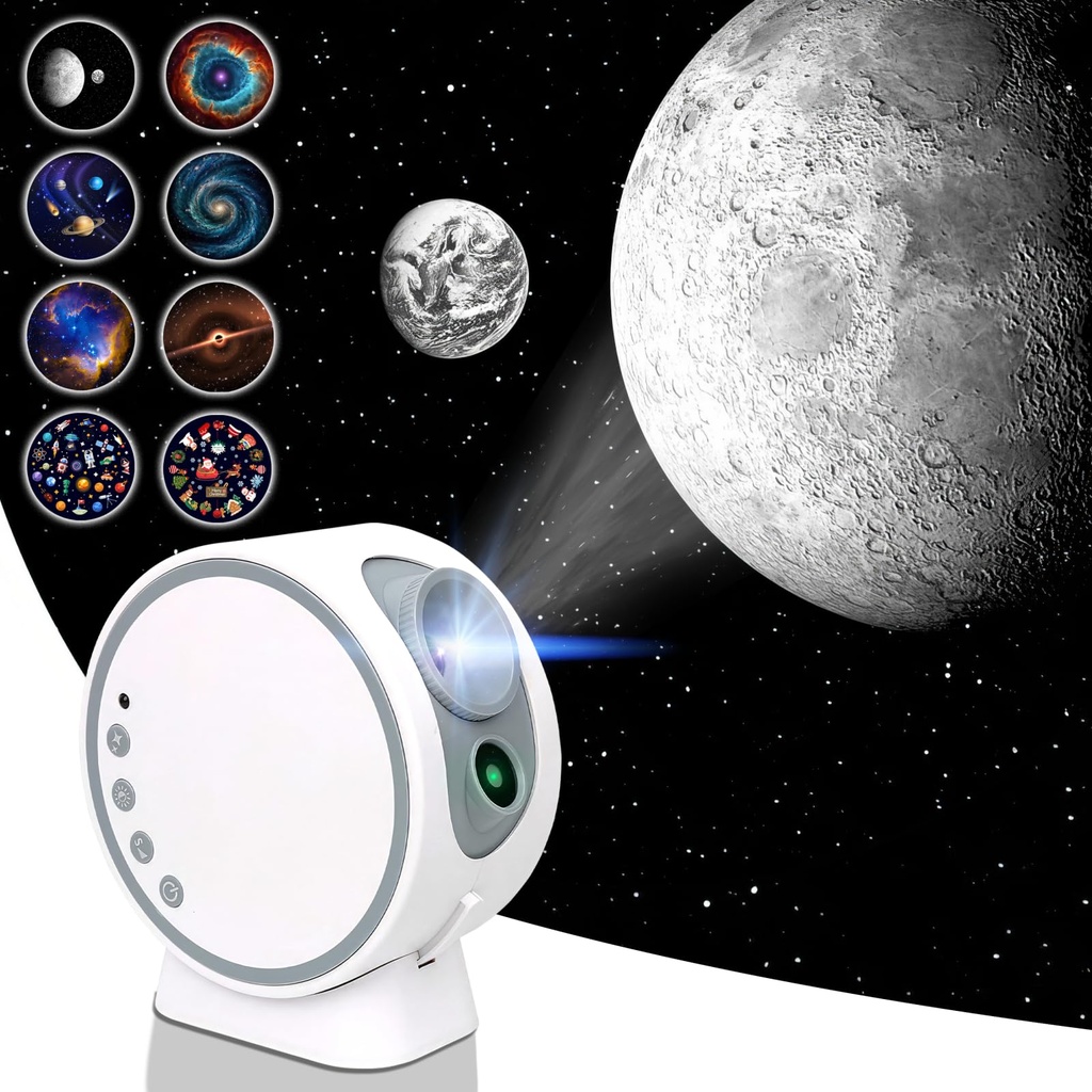 MERTTURM Planetarium Projector, Galaxy Star Light for Bedroom, HD Replaceable 8 Film Discs &