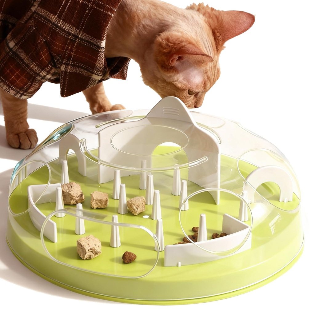 Pet Prime Interactive Cat Puzzle Feeder Toy, 3-Stage Adjustable Cat Treat Toy, Slow Feeder f