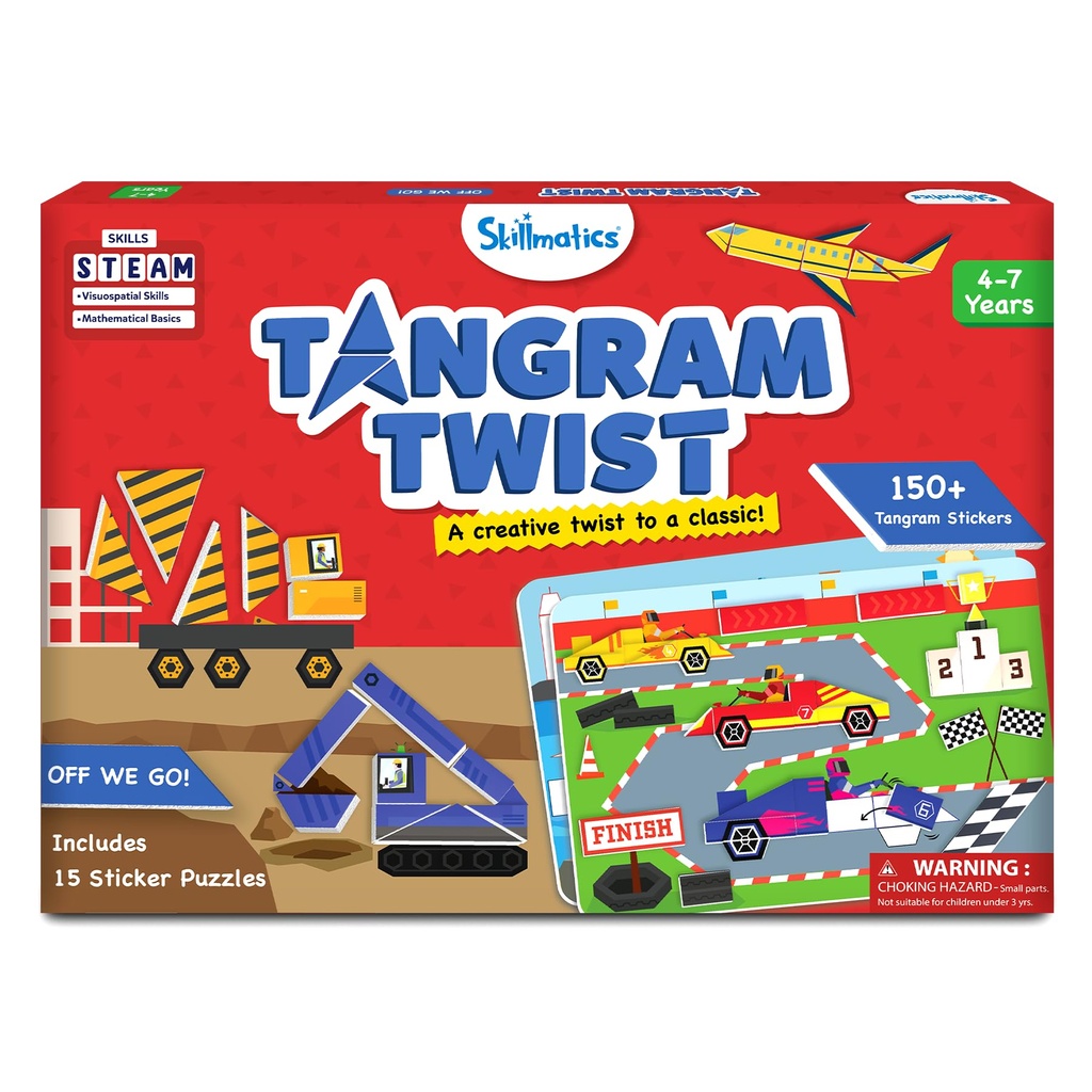 Skillmatics Tangram Sticker Puzzles - Educational Activity with 150+ Foam Tangram Stickers,