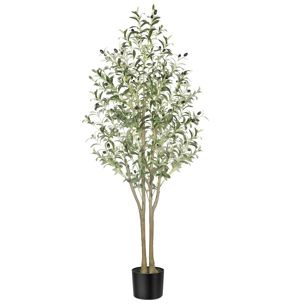 Alupssuc 5FT Artificial Olive Tree, Fake Olive Tree with Lifelike Leaves, Faux Tall Plant I