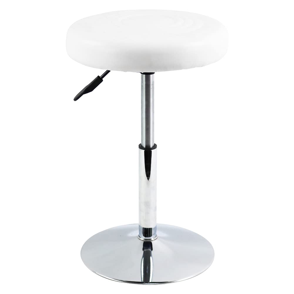 FURWOO PU Leather Short Round Cushion Spa Stool Height Adjustable Swivel Salon Stool for Ho