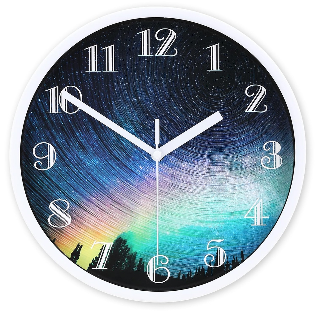 Gilacco Modern Round Wall Clock, Quality Quartz Silent Non-Ticking, Decorative Analog Wall Clock