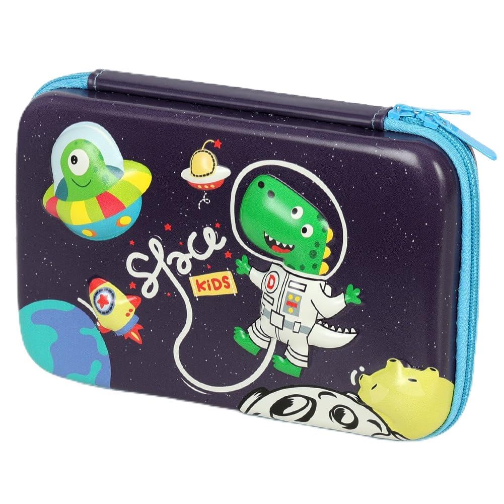 OFFCUP Pencil Case for Kids Teen, 3 Compartment, Cute Boy's Girls Pencil Pouch, Desk Station