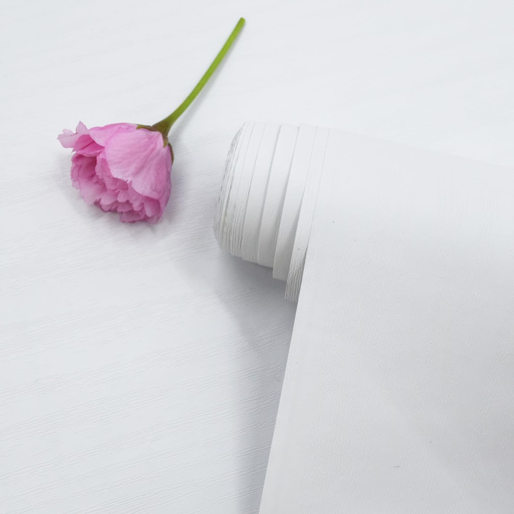 WANMAVIS Sticky Back Plastic Peel and Stick Wallpaper Self Adhesive Wallpaper White Wood Con