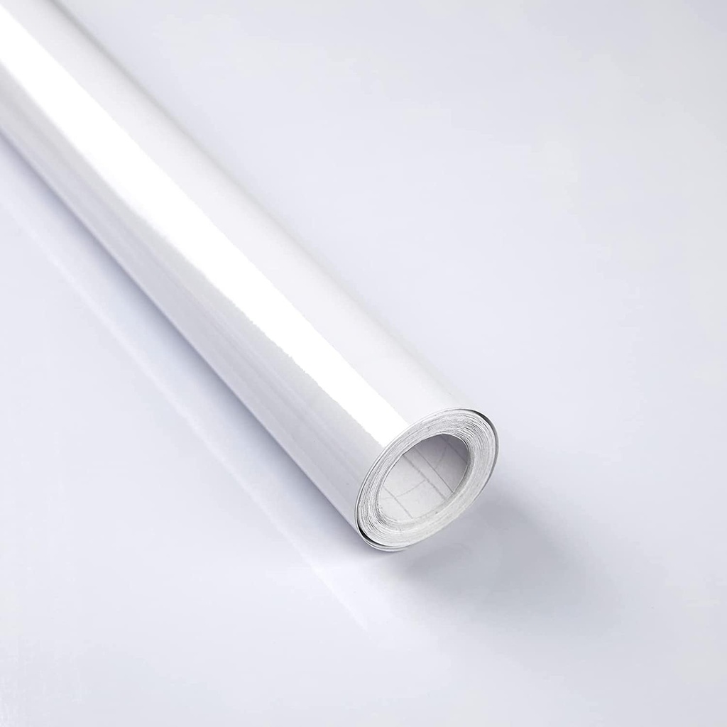 Decoroom Sticky Back Plastic White Vinyl Wrap 60X1000cm Self Adhesive Peel and Stick Wallpa