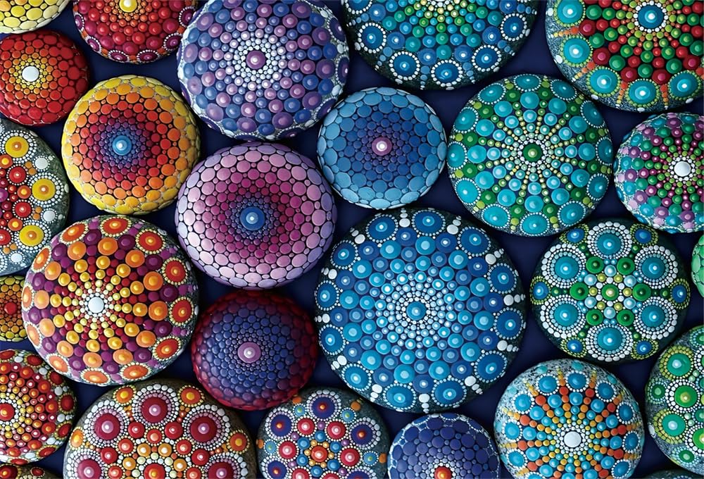 Yiting 1000 Piece Jigsaw Puzzles for Adults, Colorful Gemstones/Christmas/Mandala Flower/12