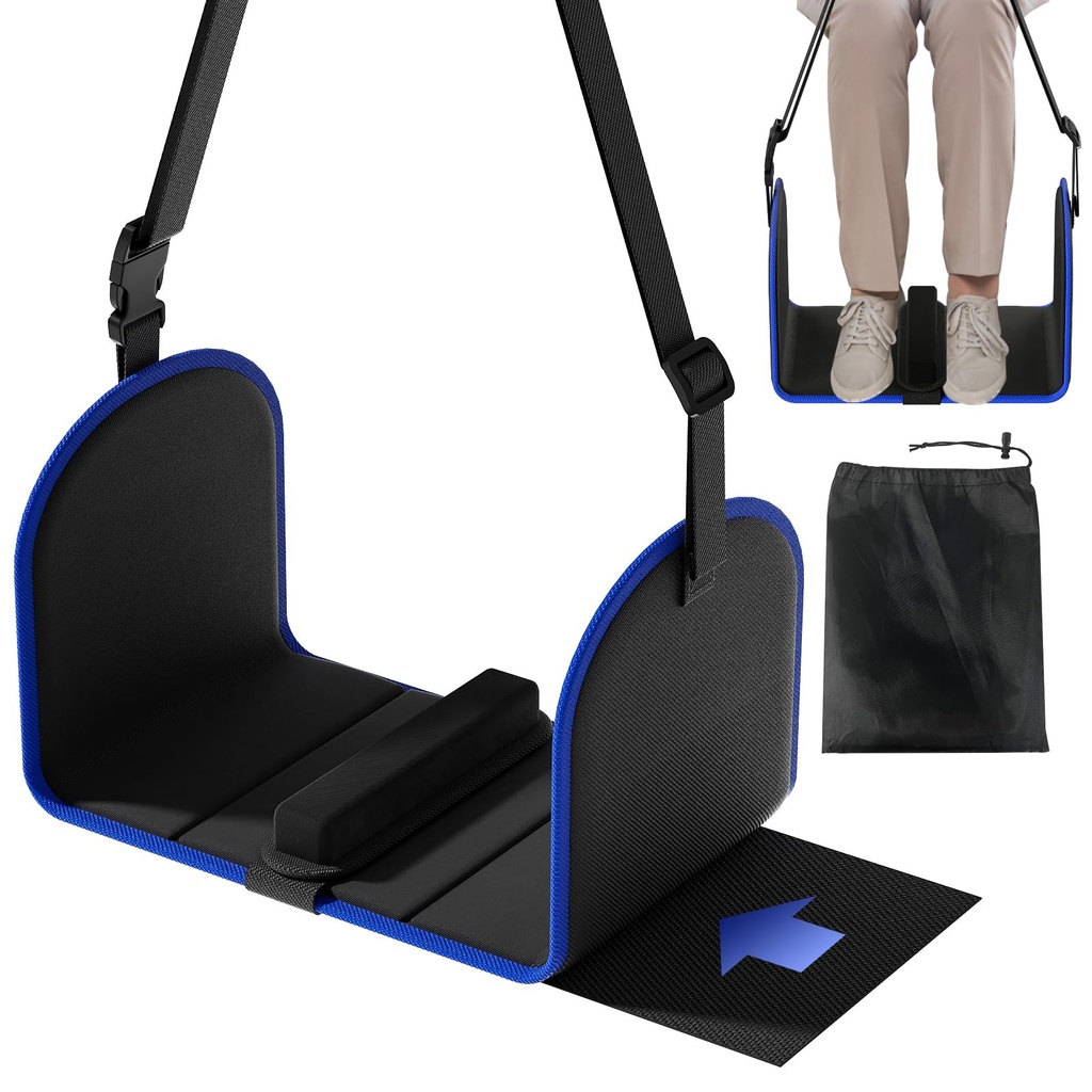 Sanyetral Airplane Footrest, Foot Hammock Portable Adjustable,Foot Rest Folding Hanging for