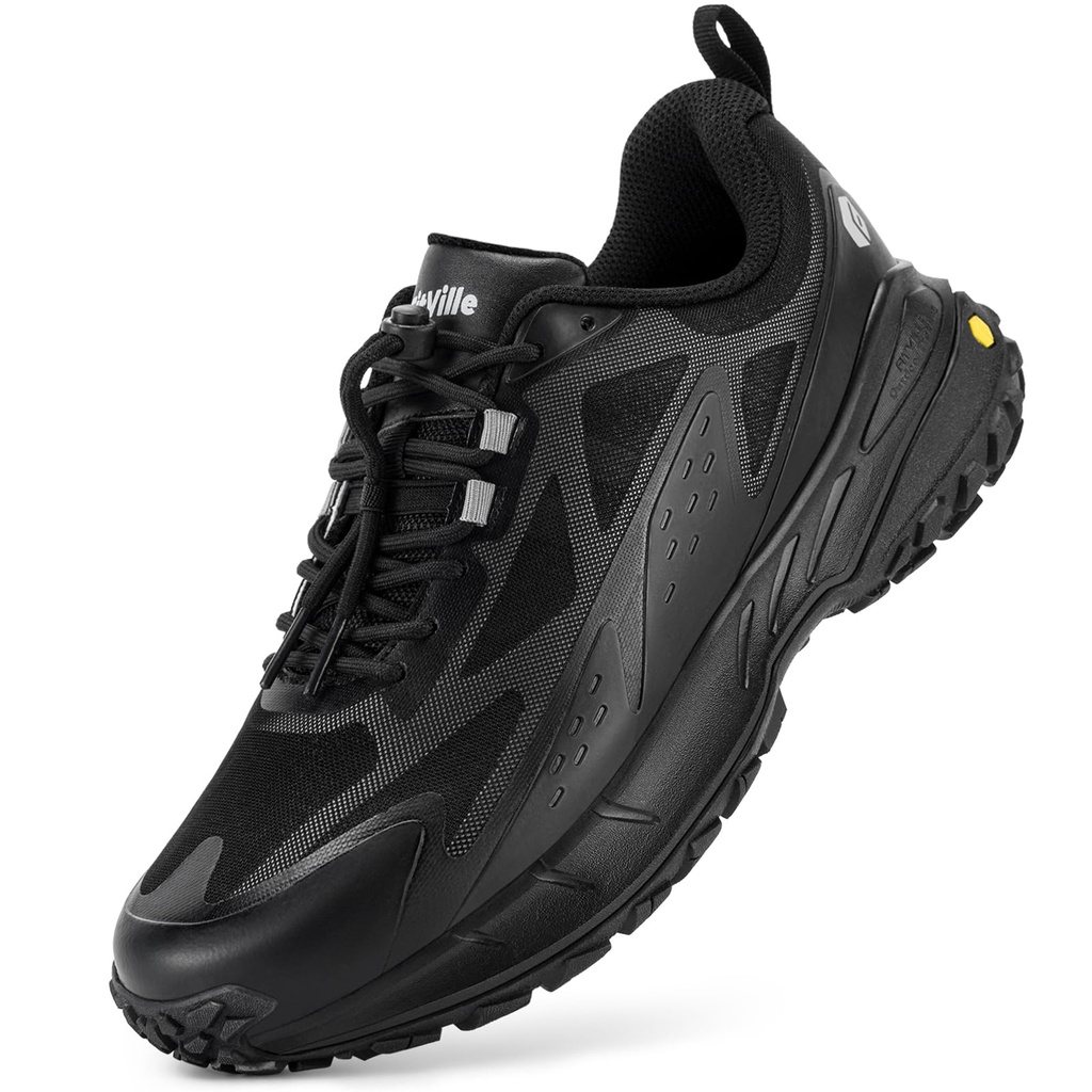 FitVille Mens Extra Wide Trainers Comfortable Running Shoes with Arch Support, Outdoor Trek